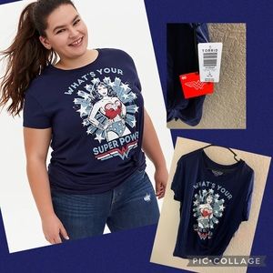 Torrid Wonder Woman Twist Top NWT Size 1